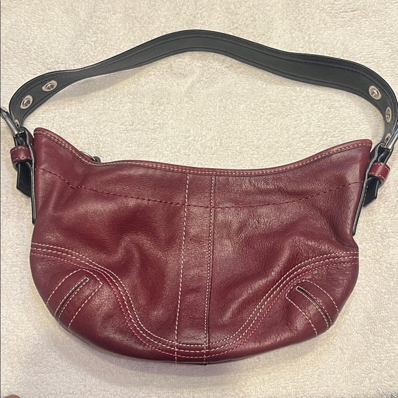 Coach Burgundy Leather Handbag - Picture 3 of 3